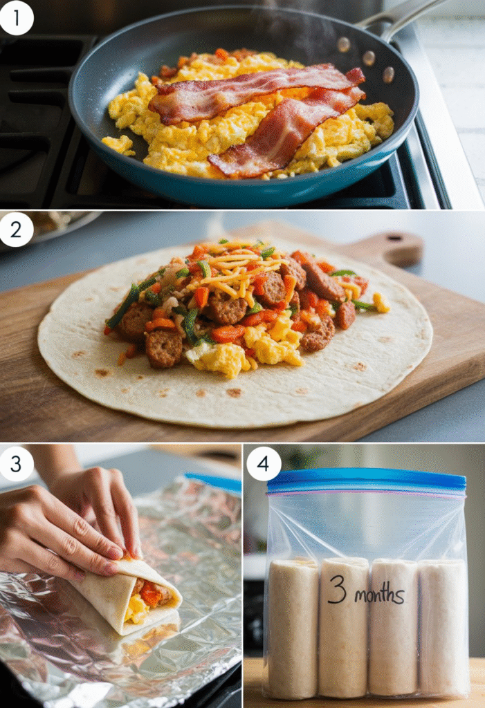 Freezer Breakfast Burritos Recipe