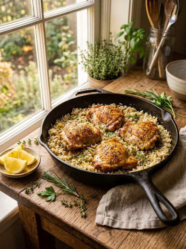Lemon Garlic Chicken and Rice