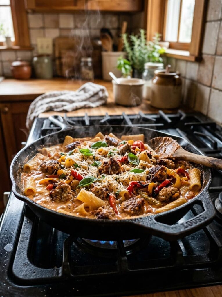 Sausage and Roasted Pepper Pasta