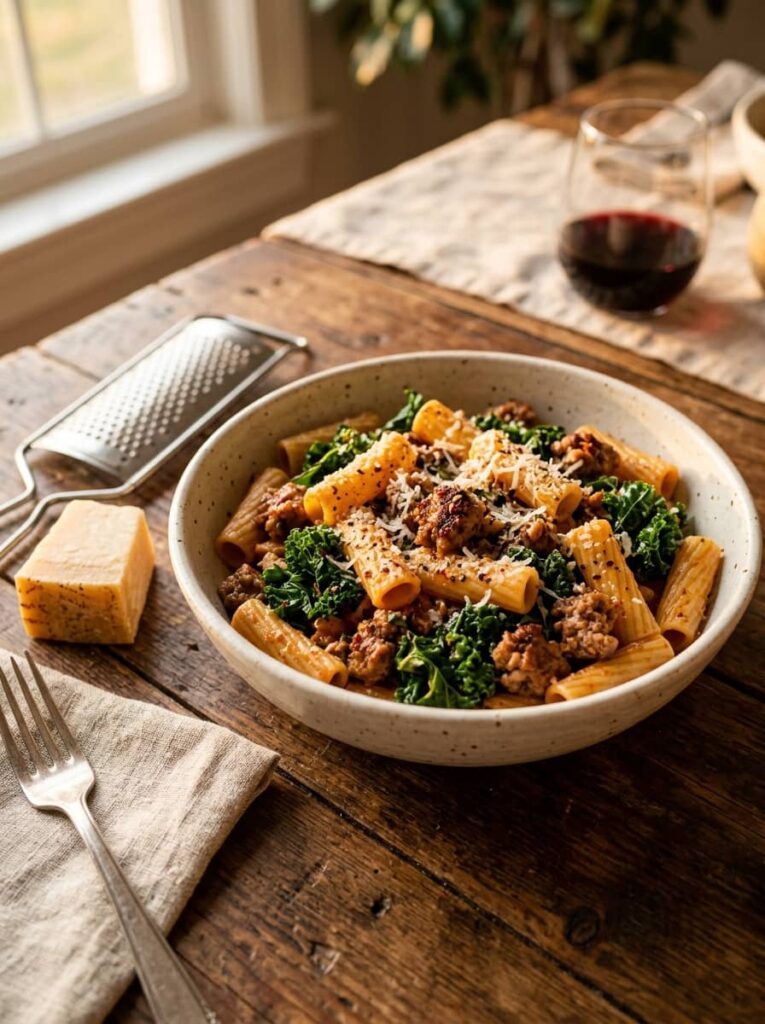 Sausage and Kale Rigatoni