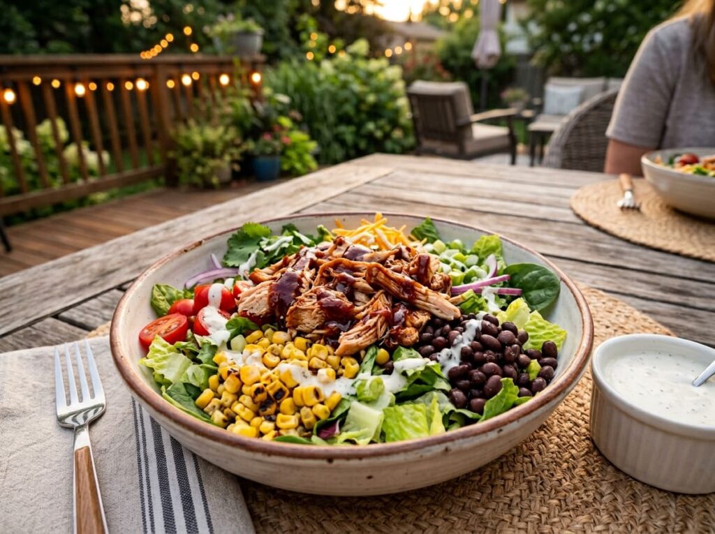 BBQ Chicken Salad With Corn and Black Beans