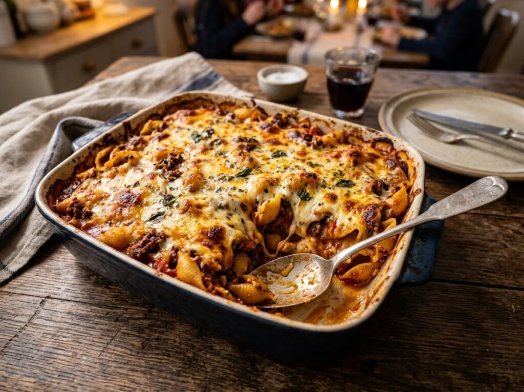 Beef and Tomato Pasta Bake With Just Five Pantry Staples