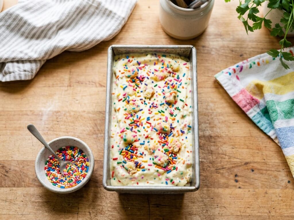 Birthday Cake No-Churn Ice Cream