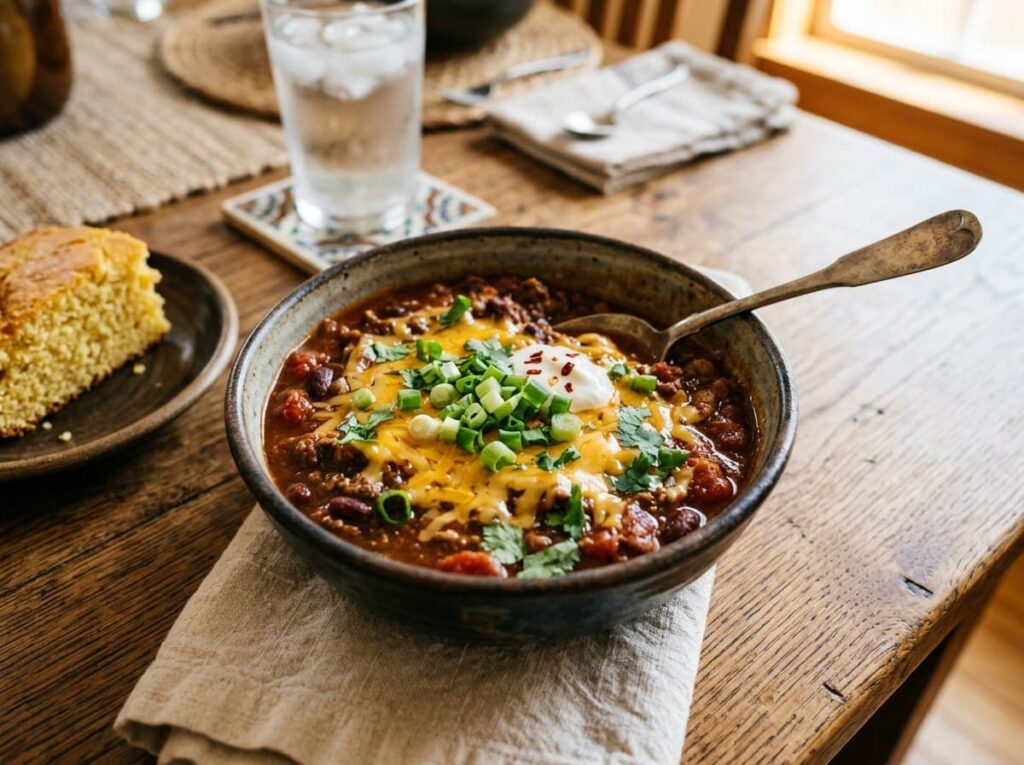 A Three Can Crockpot Chili That Skips Browning the Meat Entirely