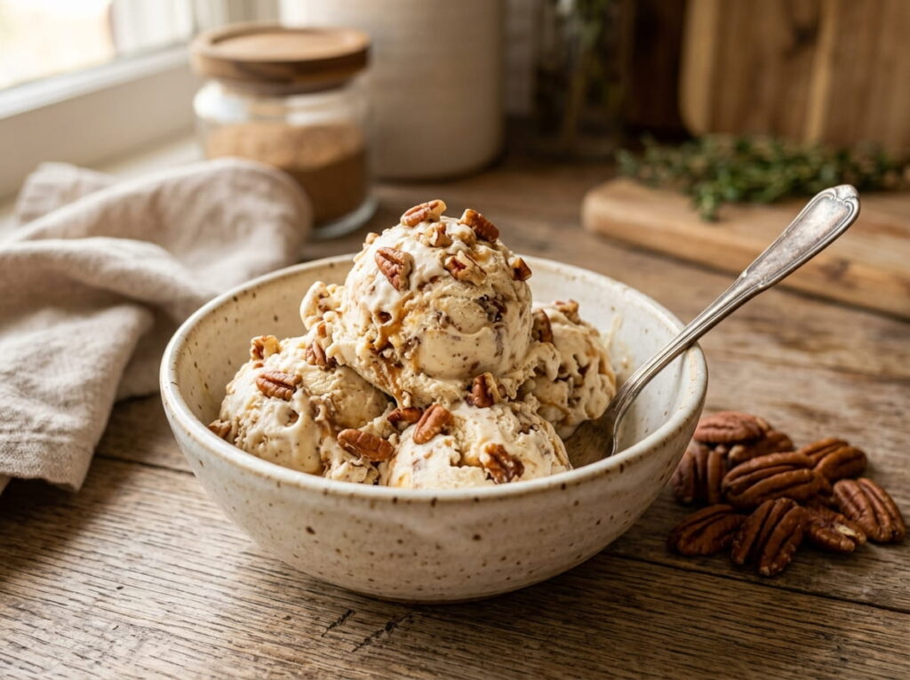 Butter Pecan No-Churn Ice Cream