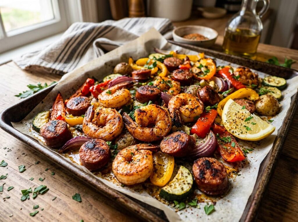 Cajun Shrimp and Andouille Sausage Bake