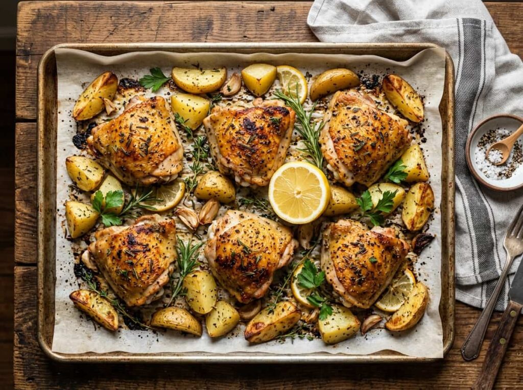 Sheet Pan Lemon Herb Chicken and Potatoes