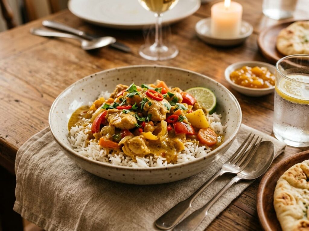 A Crockpot Chicken Curry Dinner That Uses Canned Coconut Milk Instead of Fresh