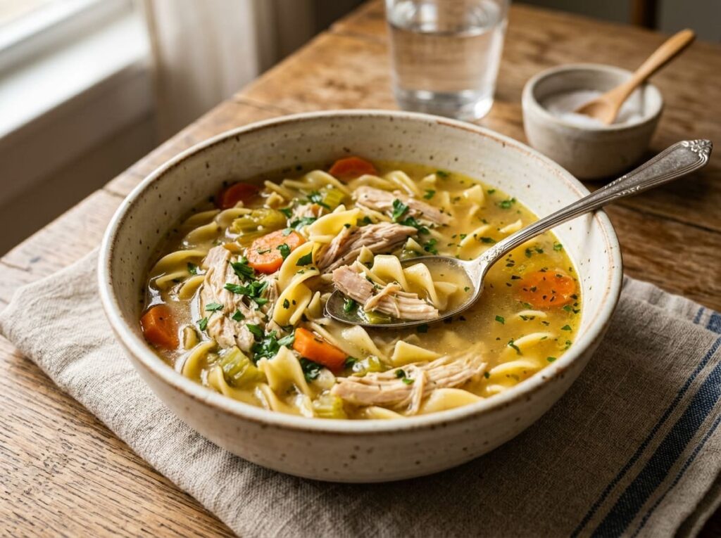 Chicken Noodle Soup From the Carcass