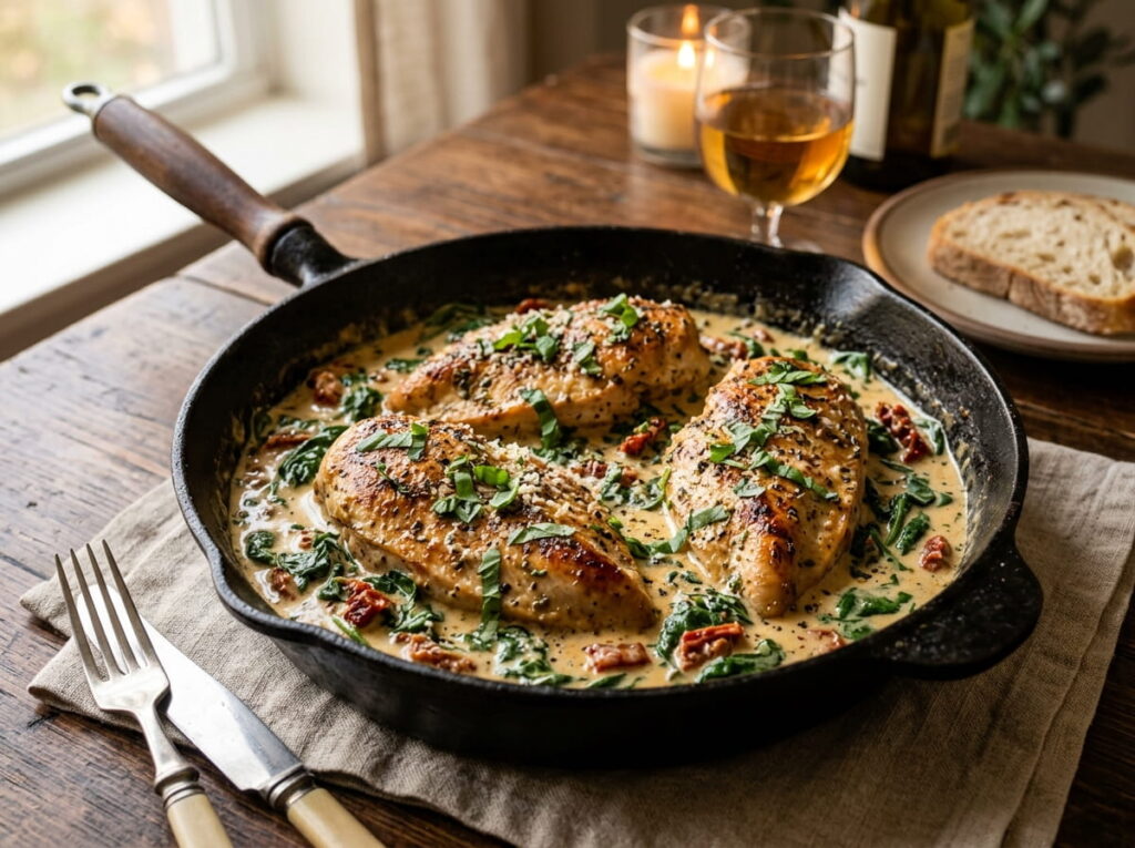 Creamy Tuscan Chicken With Sun-Dried Tomatoes