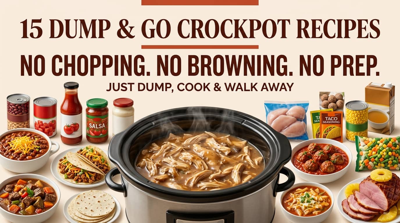 15 Dump and Go Crockpot Recipes With No Prep for Nights You Cannot Chop a Single Thing