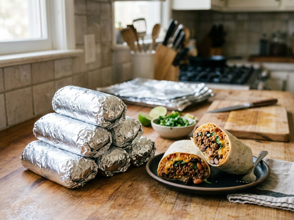 Ground Beef and Bean Burritos You Can Freeze for Later