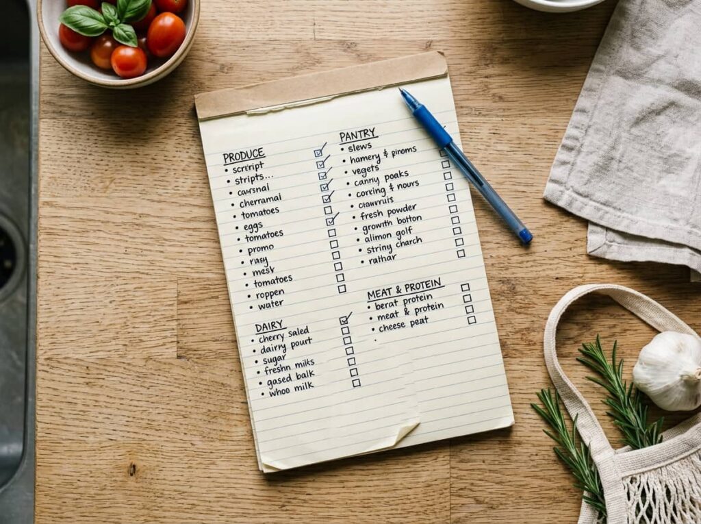 Shopping With a List Organized by Store Section Instead of by Recipe