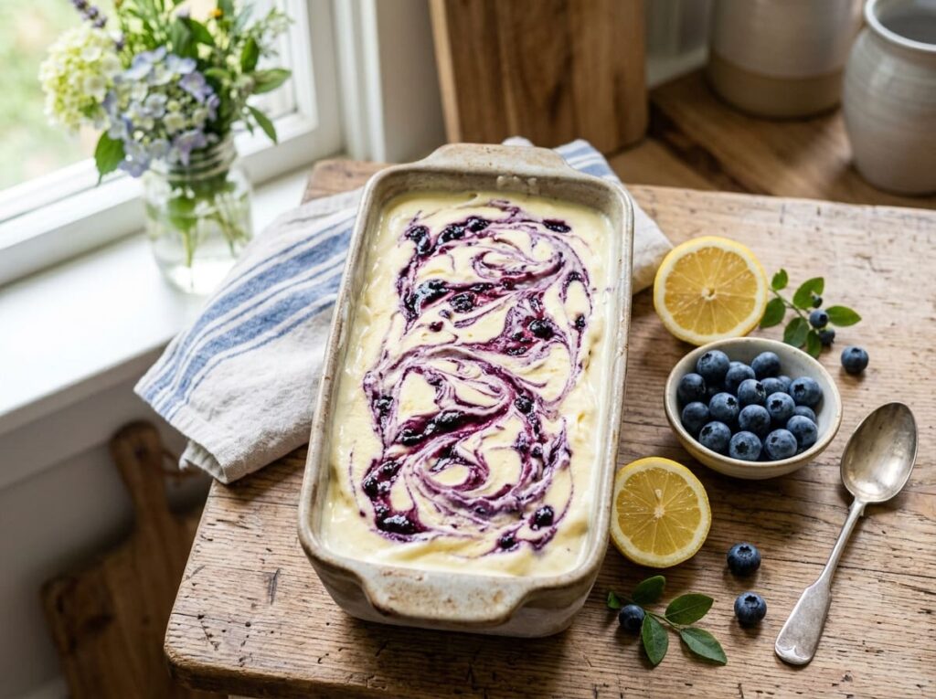 Lemon Blueberry Swirl Ice Cream