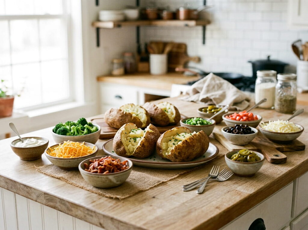 Loaded Baked Potato Bar That Turns Five Potatoes Into a Whole Meal