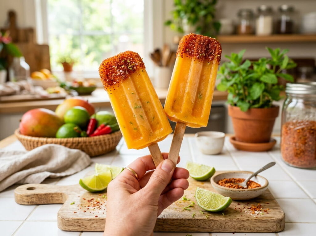 Mango Chili Lime Popsicles