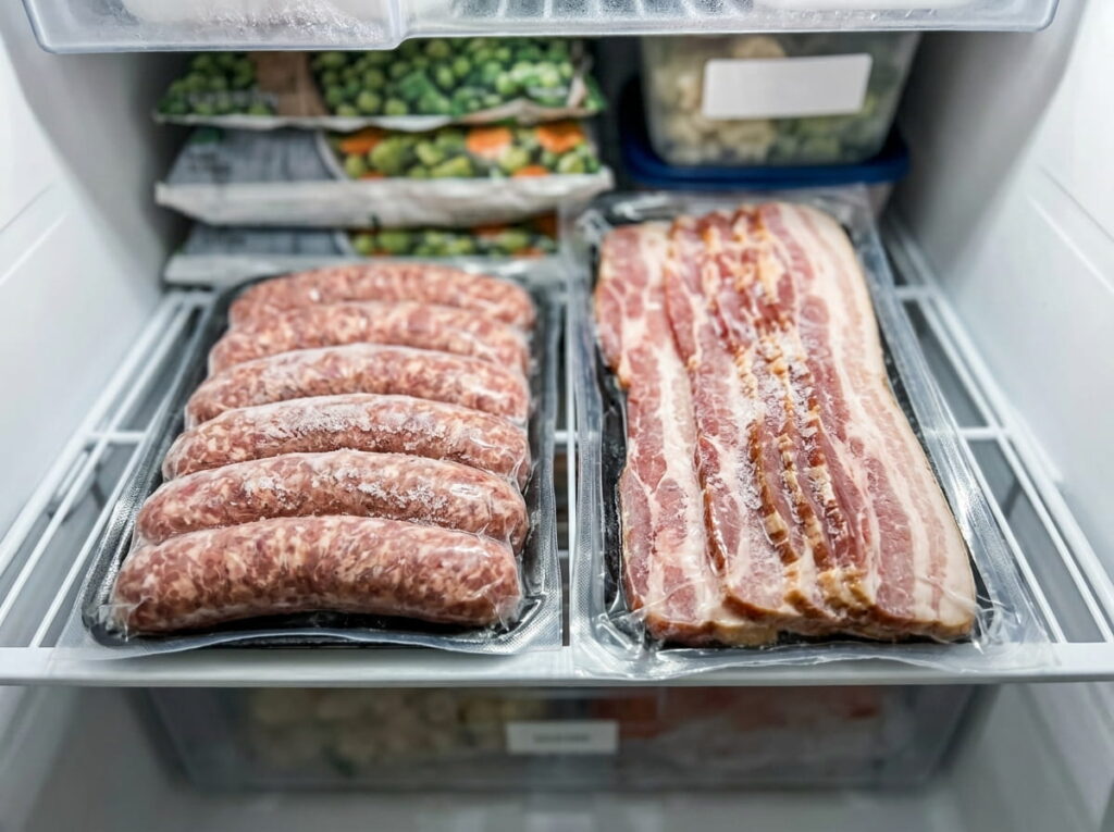 A Basic Freezer Backup Protein Like Sausage or Bacon