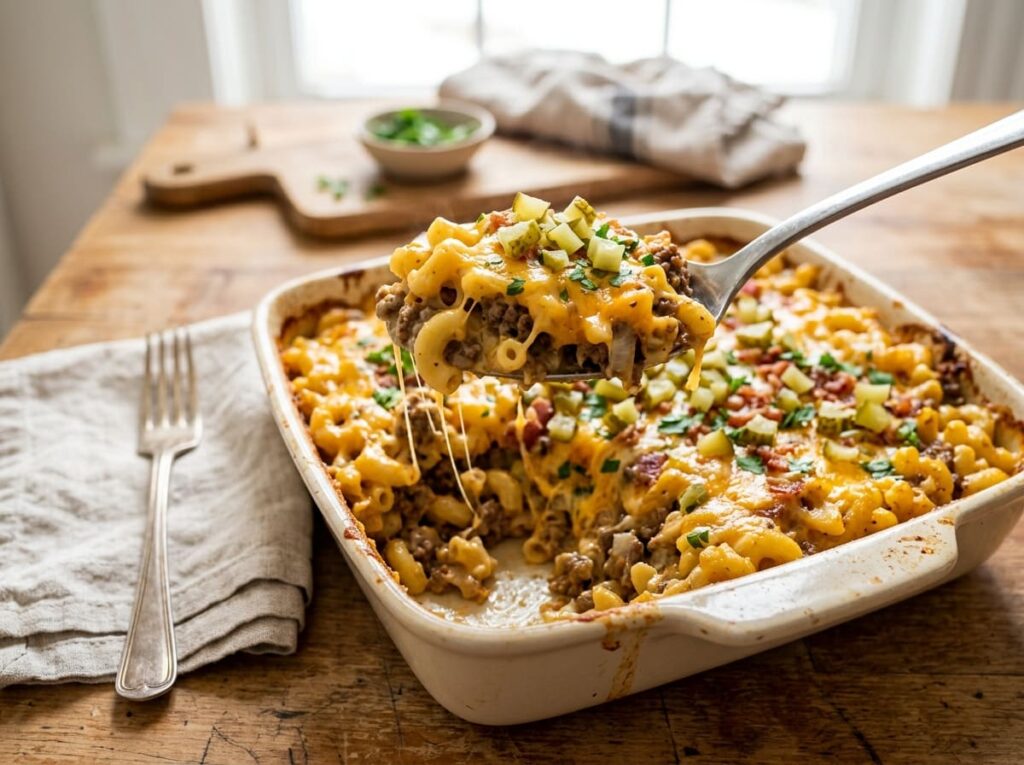 Cheeseburger Casserole With Elbow Macaroni Instead of Buns
