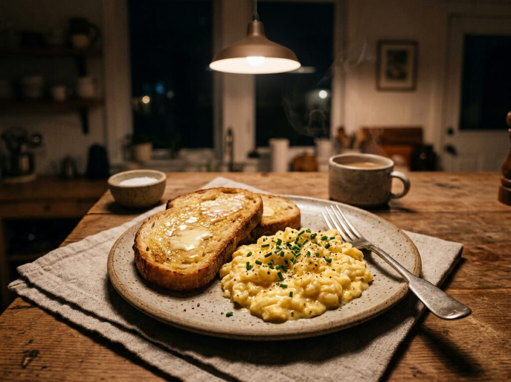 Breakfast for Dinner When You Have Exactly Three Eggs Left