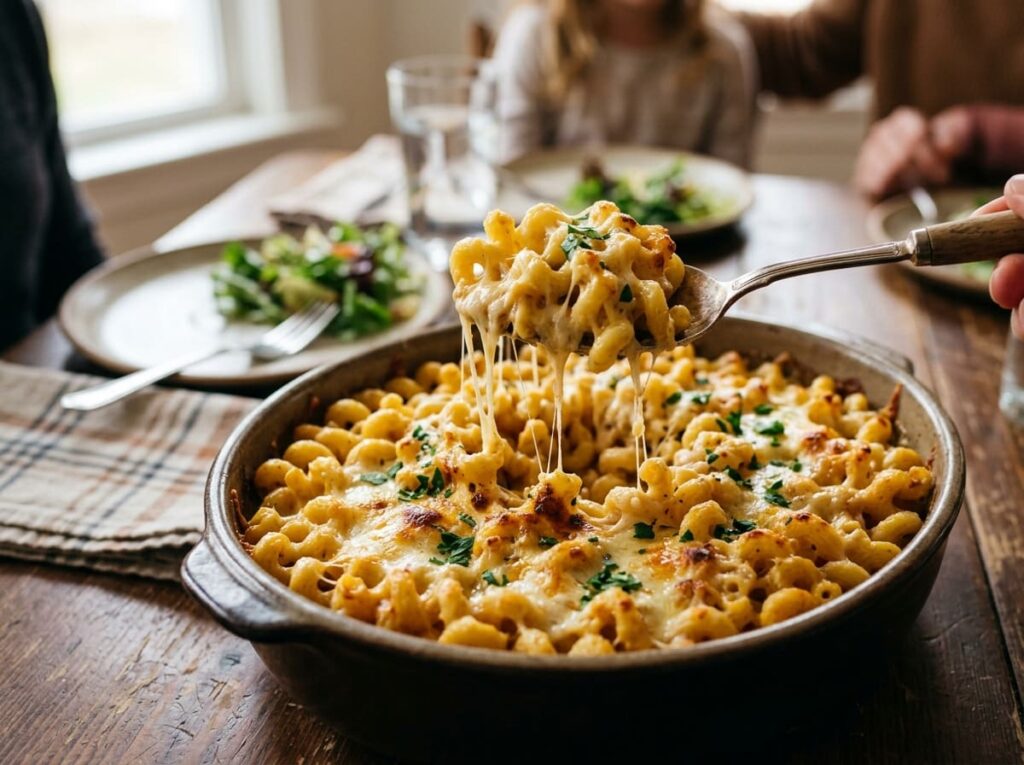 Cavatappi With a Cheesy Baked Sauce