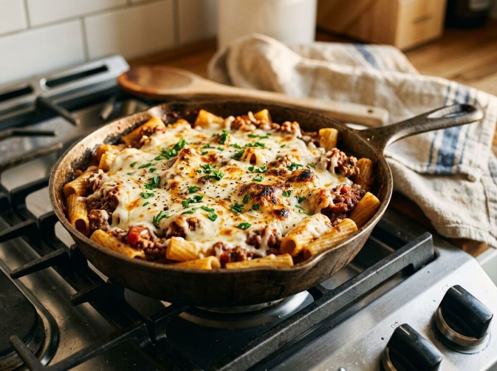 Night Two, A Skillet Pasta That Uses Half a Pound of Meat Instead of a Full One