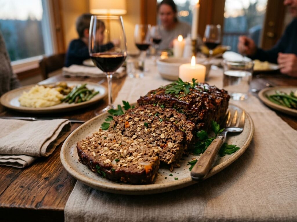 Meatloaf Stretched With Oats So It Feeds More Without More Meat