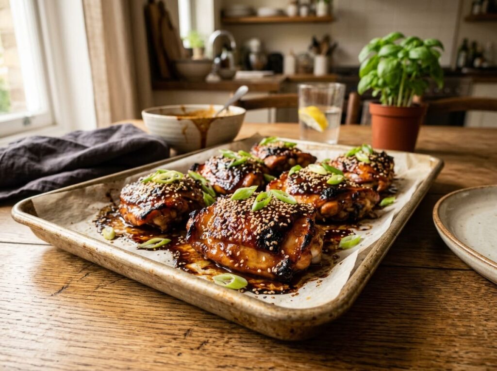 A Teriyaki Sheet Pan Chicken Dinner That Skips the Stovetop Sauce Reduction