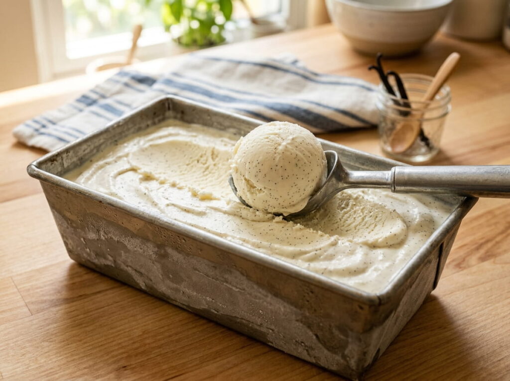 No-Churn Vanilla Bean Ice Cream