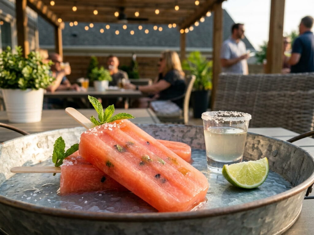 Spiked Watermelon Popsicles With Tequila