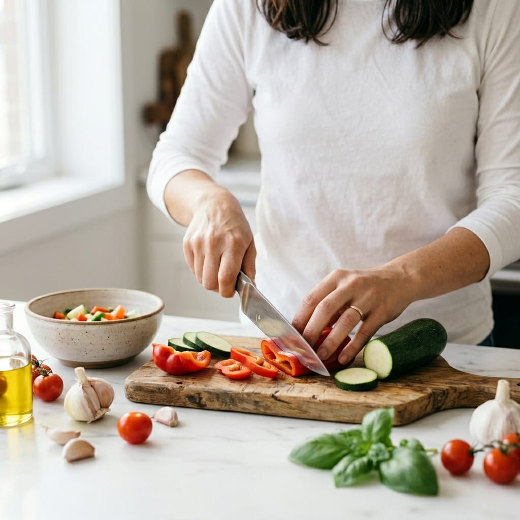 Close-up of hands preparing a recipe