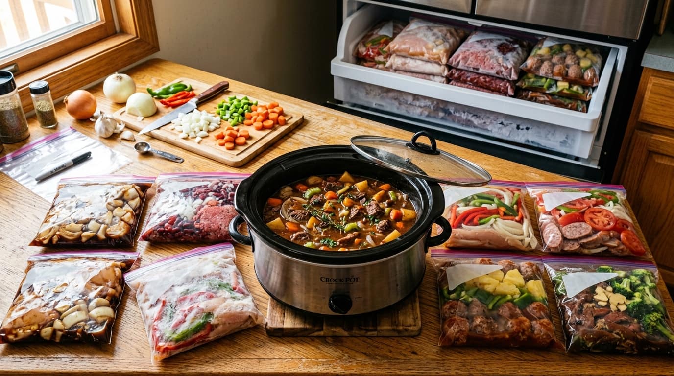 15 Crockpot Freezer to Table Recipes That Turn a Prep Afternoon Into a Month of Dinners