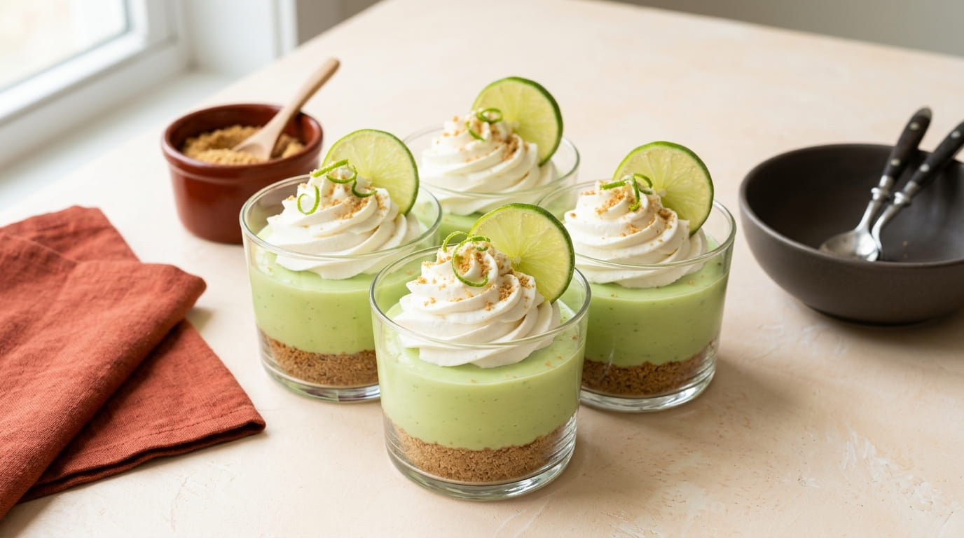 Key Lime Dessert Cups, Tangy, Creamy, and No-Bake