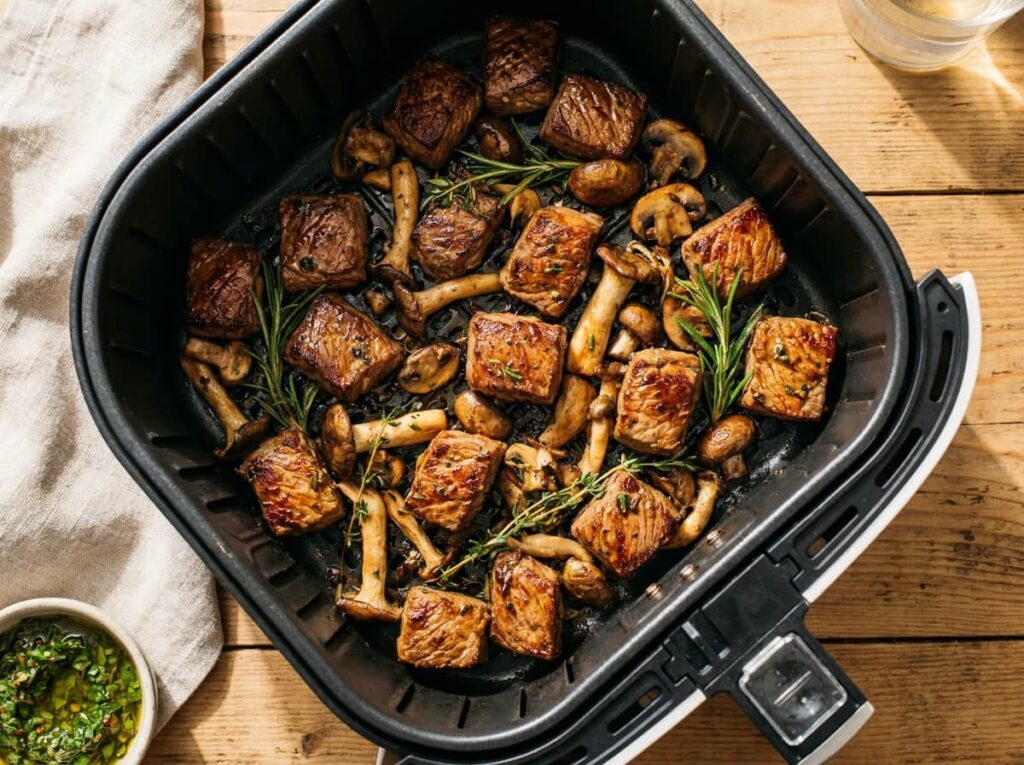 Steak Bites and Mushrooms